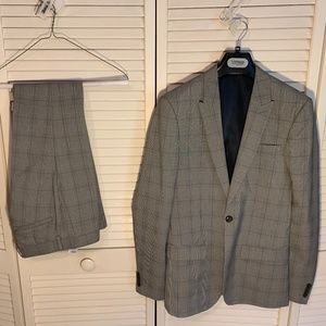 Topman Grey Check Ultra Skinny Fit Suit